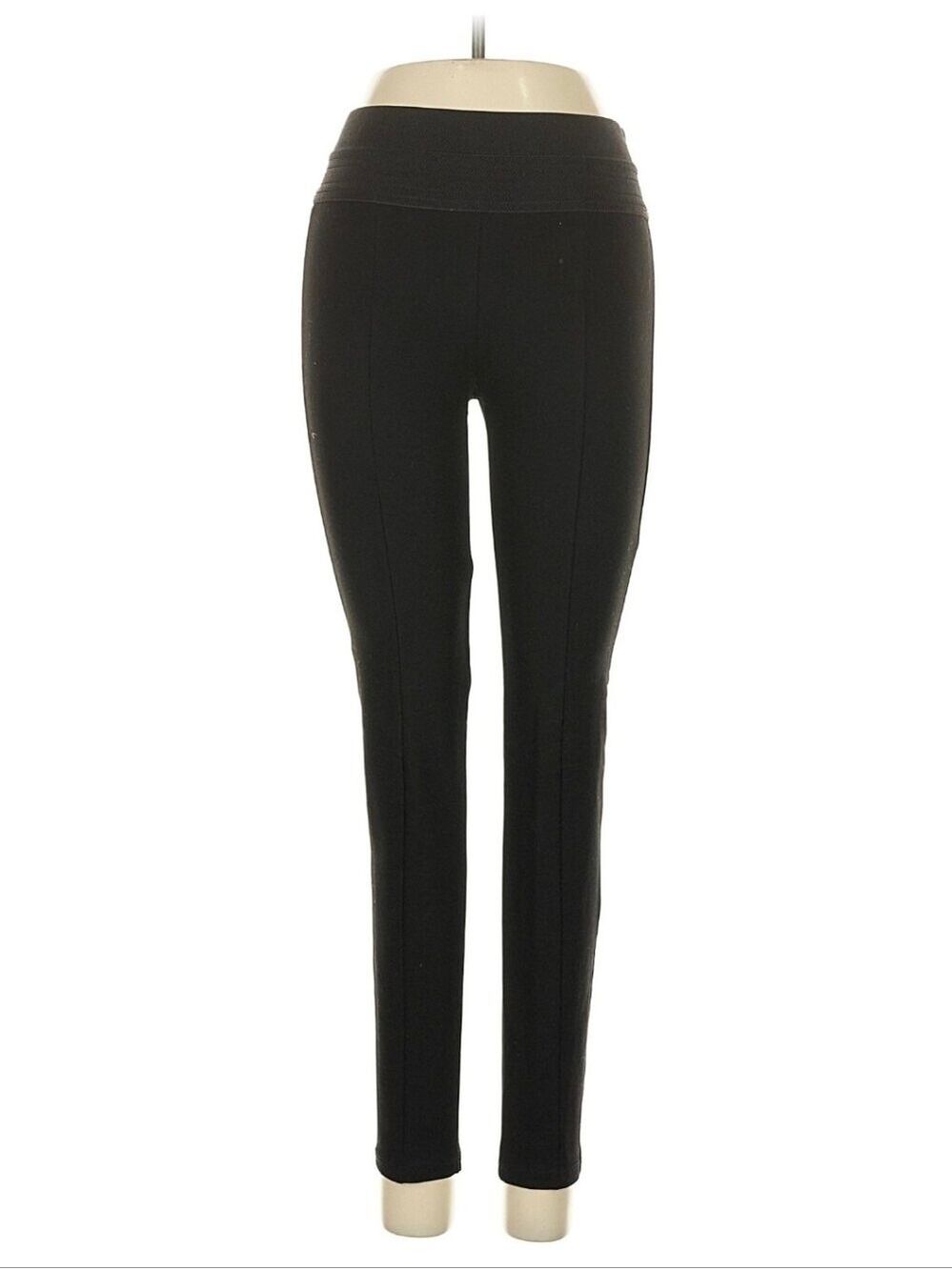 ZARA Black High-Waisted Pintuck Front Seam Leggings Pants Sz XS